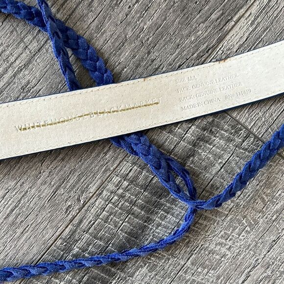 White House Black Market blue suede belt main image 6